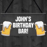 Home Bar Sign Personalised Birthday Gift Bar Pub Hanging Plaque