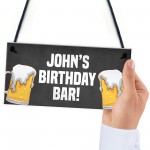 Home Bar Sign Personalised Birthday Gift Bar Pub Hanging Plaque