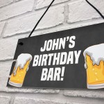 Home Bar Sign Personalised Birthday Gift Bar Pub Hanging Plaque