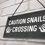 Funny Snails Crossing Garden Sign Novelty Hanging Garden Shed