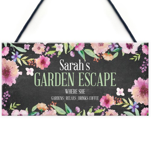 Garden Escape Sign Personalised Any Name Garden Sign For Outdoor