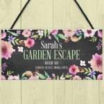 Garden Escape Sign Personalised Any Name Garden Sign For Outdoor