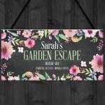 Garden Escape Sign Personalised Any Name Garden Sign For Outdoor