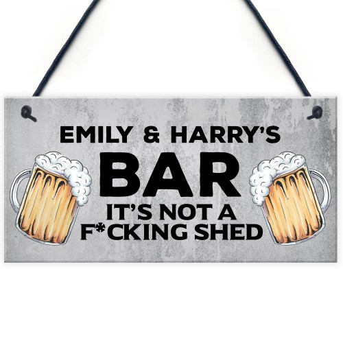 Personalised Bar Sign Any Name Garden Plaque Pub Backyard Sign