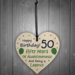 50th Birthday Gifts For Men Women Wood Heart Funny 50th Birthday