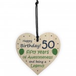 50th Birthday Gifts For Men Women Wood Heart Funny 50th Birthday