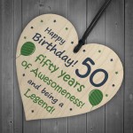 50th Birthday Gifts For Men Women Wood Heart Funny 50th Birthday