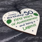 50th Birthday Gifts For Men Women Wood Heart Funny 50th Birthday