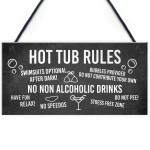 Funny Hot Tub Rules Sign Perfect Hot Tub Accessories Garden Sign