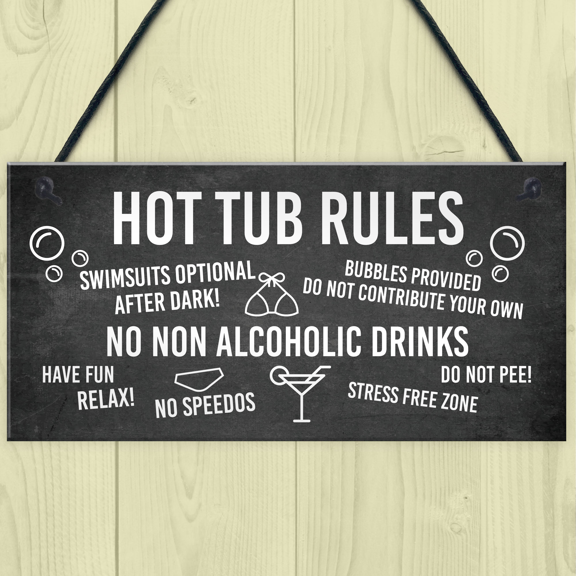 Funny Hot Tub Rules Sign Perfect Hot Tub Accessories Garden Sign