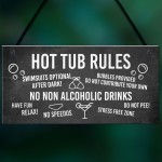 Funny Hot Tub Rules Sign Perfect Hot Tub Accessories Garden Sign