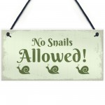 Funny Garden Sign Hanging Wall Door Plaque No Snails Allowed