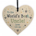 Uncle Gifts For Birthday Wood Heart Thank You Gift Personalised 