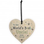 Uncle Gifts For Birthday Wood Heart Thank You Gift Personalised 