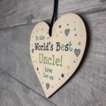 Uncle Gifts For Birthday Wood Heart Thank You Gift Personalised 