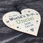 Uncle Gifts For Birthday Wood Heart Thank You Gift Personalised 