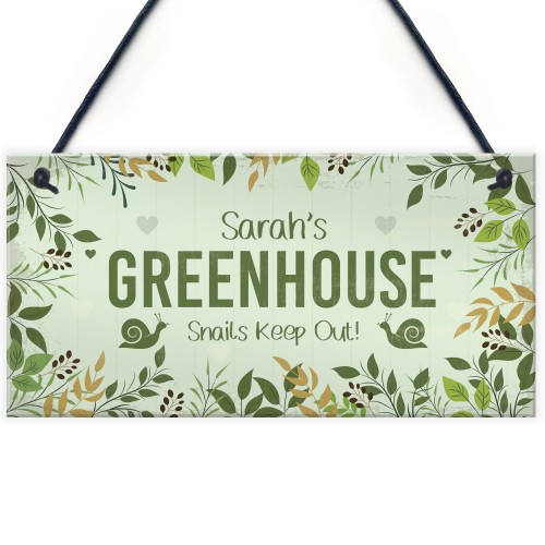 Greenhouse Novelty Personalised Sign For Garden Hanging Garden