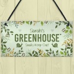 Greenhouse Novelty Personalised Sign For Garden Hanging Garden