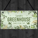 Greenhouse Novelty Personalised Sign For Garden Hanging Garden