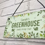 Greenhouse Novelty Personalised Sign For Garden Hanging Garden