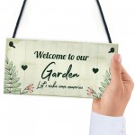 Hanging Garden Sign Welcome Sign Wall Plaque Friendship Gift