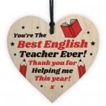 Teacher Wooden Heart Thank You Gifts for English Teacher Leaving