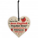 Teacher Wooden Heart Thank You Gifts for English Teacher Leaving