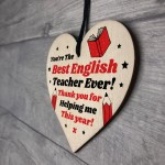 Teacher Wooden Heart Thank You Gifts for English Teacher Leaving