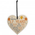 17th Birthday Novelty Wooden Heart Gift For Son Daughter Brother