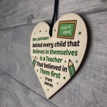 Personalised Wooden Teachers Gift Heart Plaque TA Nursery