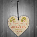 Personalised Nursery Teacher Heart Wooden Plaque Thank You Gifts