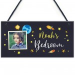 Personalised Space Themed Bedroom Sign For Boys Bedroom Son Gift