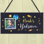 Personalised Space Themed Bedroom Sign For Boys Bedroom Son Gift