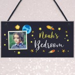 Personalised Space Themed Bedroom Sign For Boys Bedroom Son Gift