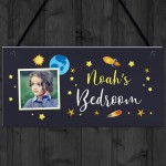 Personalised Space Themed Bedroom Sign For Boys Bedroom Son Gift