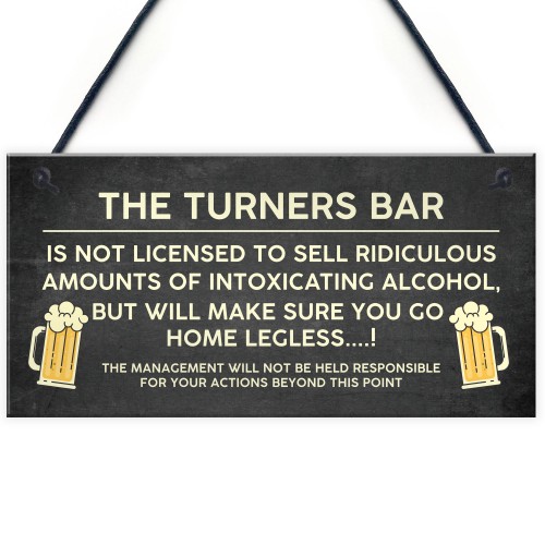 Funny Joke Bar Sign Personalised Home Bar Sign For Man Cave