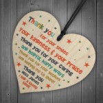 Thank You Teacher Assistant Poem Wooden Heart Personalised