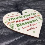 Personalised Thank You For Helping Me Blossom Heart Friendship