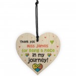 Personalised Piece Of My Journey Heart Thank You Teacher Gift