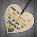 Personalised Piece Of My Journey Heart Thank You Teacher Gift