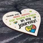 Personalised Piece Of My Journey Heart Thank You Teacher Gift