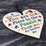 Teacher Thank You PERSONALISED Wood Heart Gift For Teacher