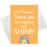 PERSONALISED Thank You Teacher Teaching Assistant Nursery