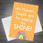 PERSONALISED Thank You Teacher Teaching Assistant Nursery