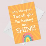 PERSONALISED Thank You Teacher Teaching Assistant Nursery