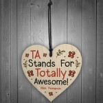 PERSONALISED Teaching Assistant TA Gifts Wood Heart Thank You