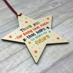 Wooden Star Plaque Thank You Gift For Techer Assistant Leaving