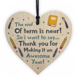 Teacher Gift Poem Hanging Heart Thank You Teacher Assistant Gift