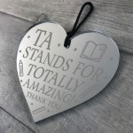 Thank You Teaching Assistant Gift For TA Engraved Heart Leaving