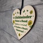 Special Childminder Gift Wood Hanging Heart Thank You Teacher